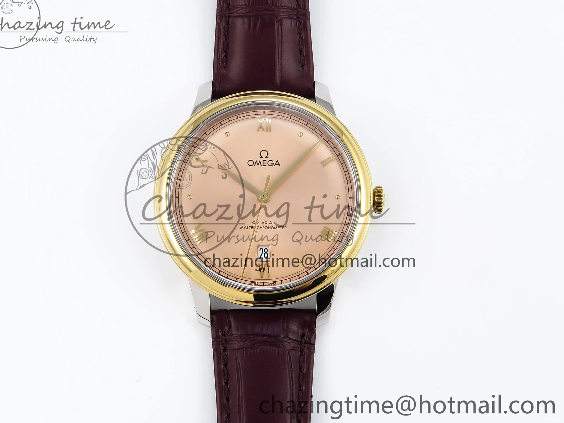 0415 De Ville Date YG MKF 1:1 Best Edition Brown Dial Roman Marker on Brown Leather Strap A OdorResistant 7751